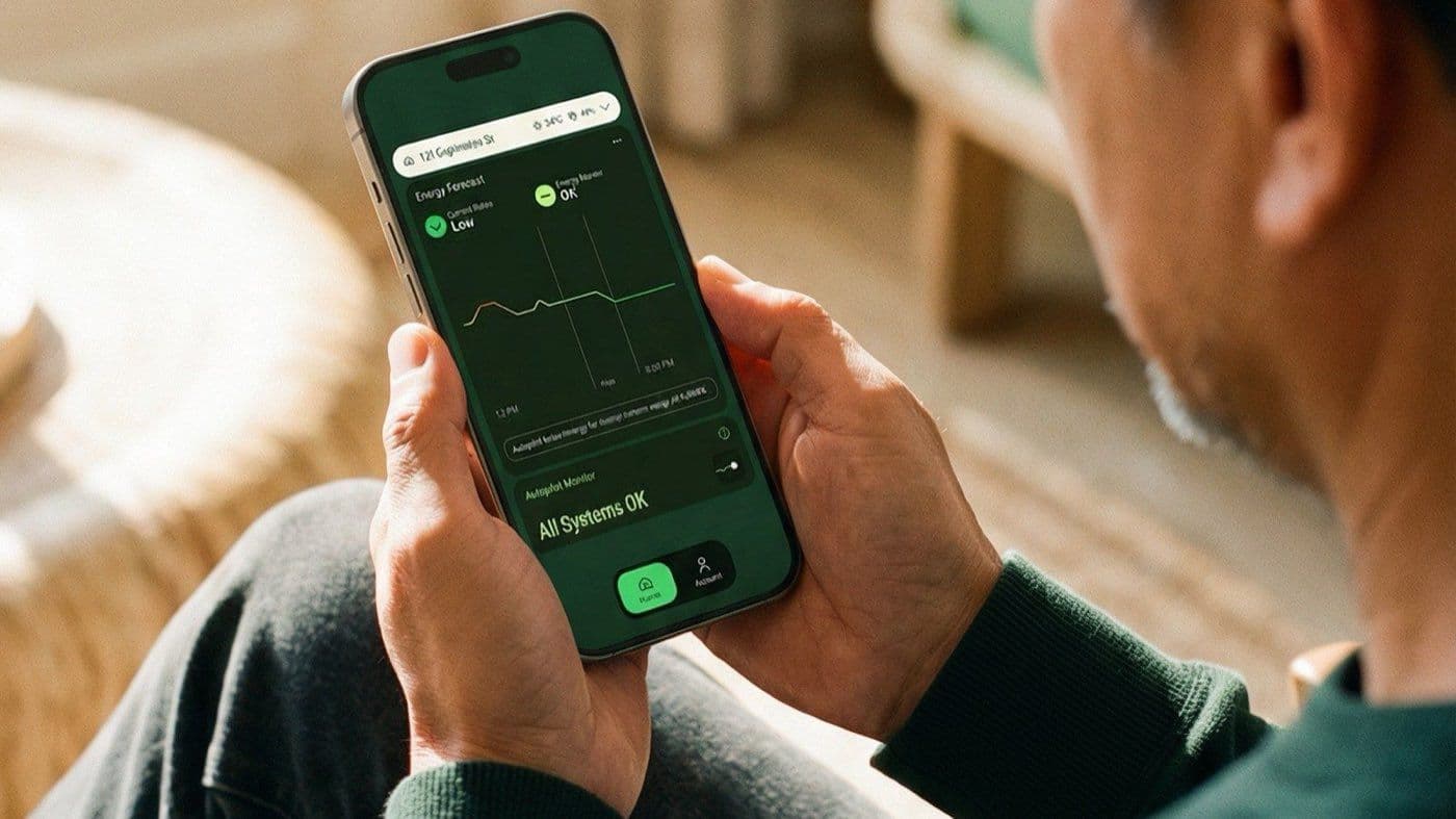 A homeowner reviewing energy use in the Jetson app