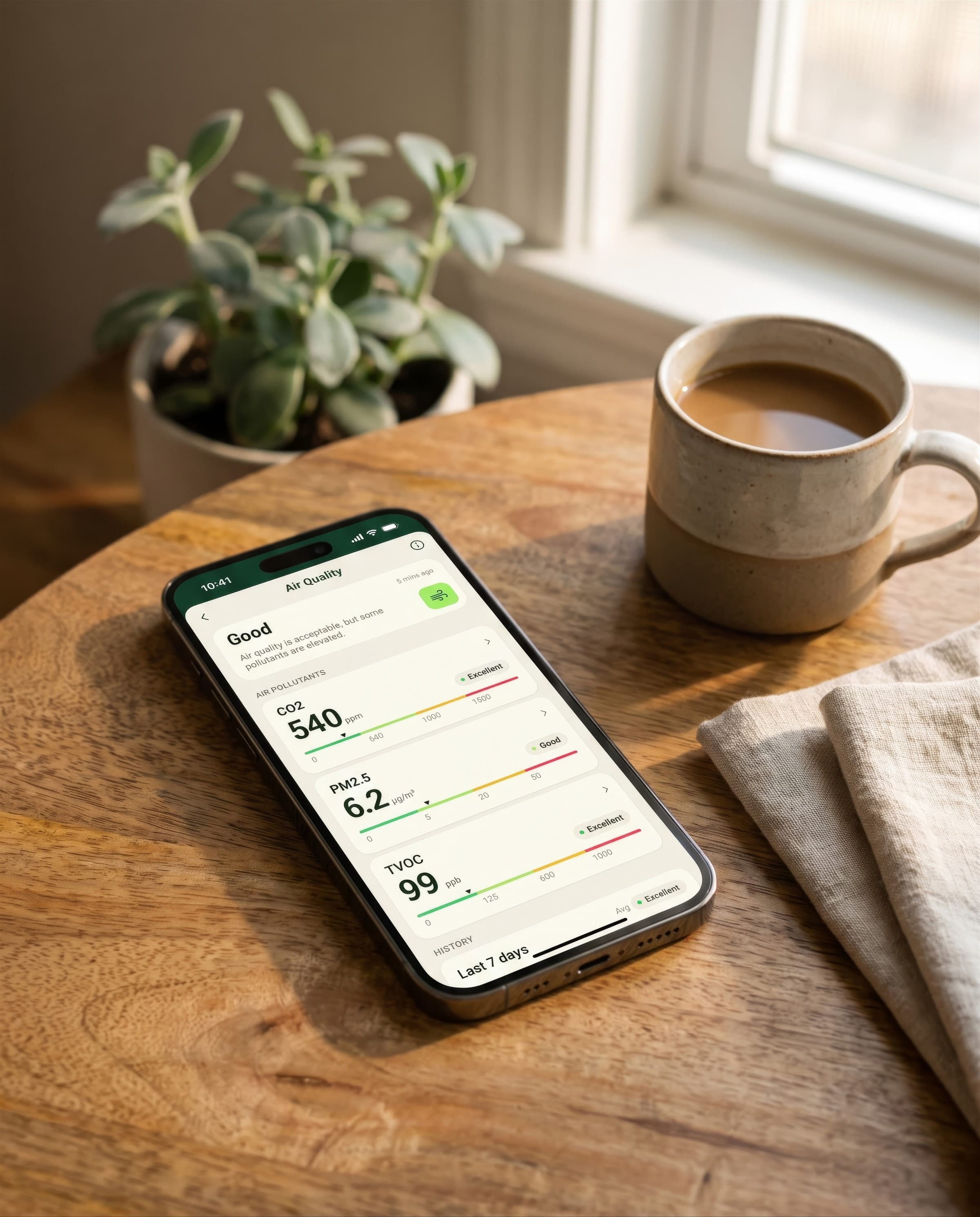 Jetson app showing system and air quality information