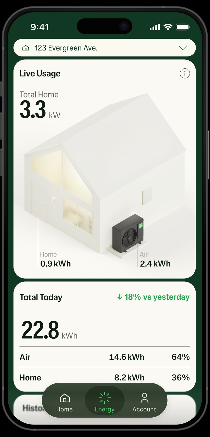 Energy Insights app screen